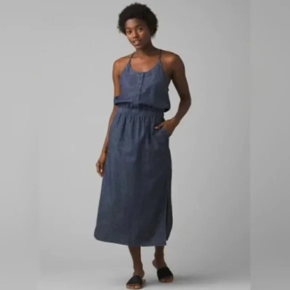 Prana Sky Haven Dress Racerback Pockets 100% Organic Cotton size Small